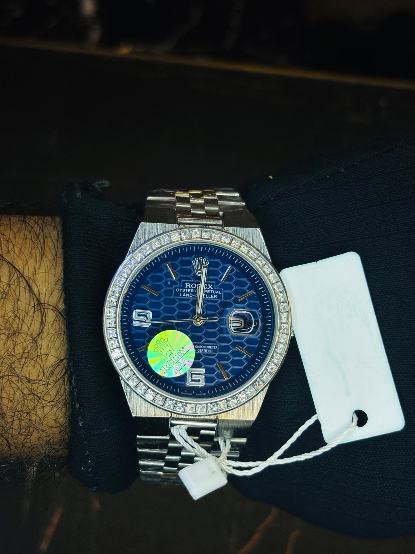 Blue Luxury Datejust Zircon Bezel Latest Jubilee Chain Watch