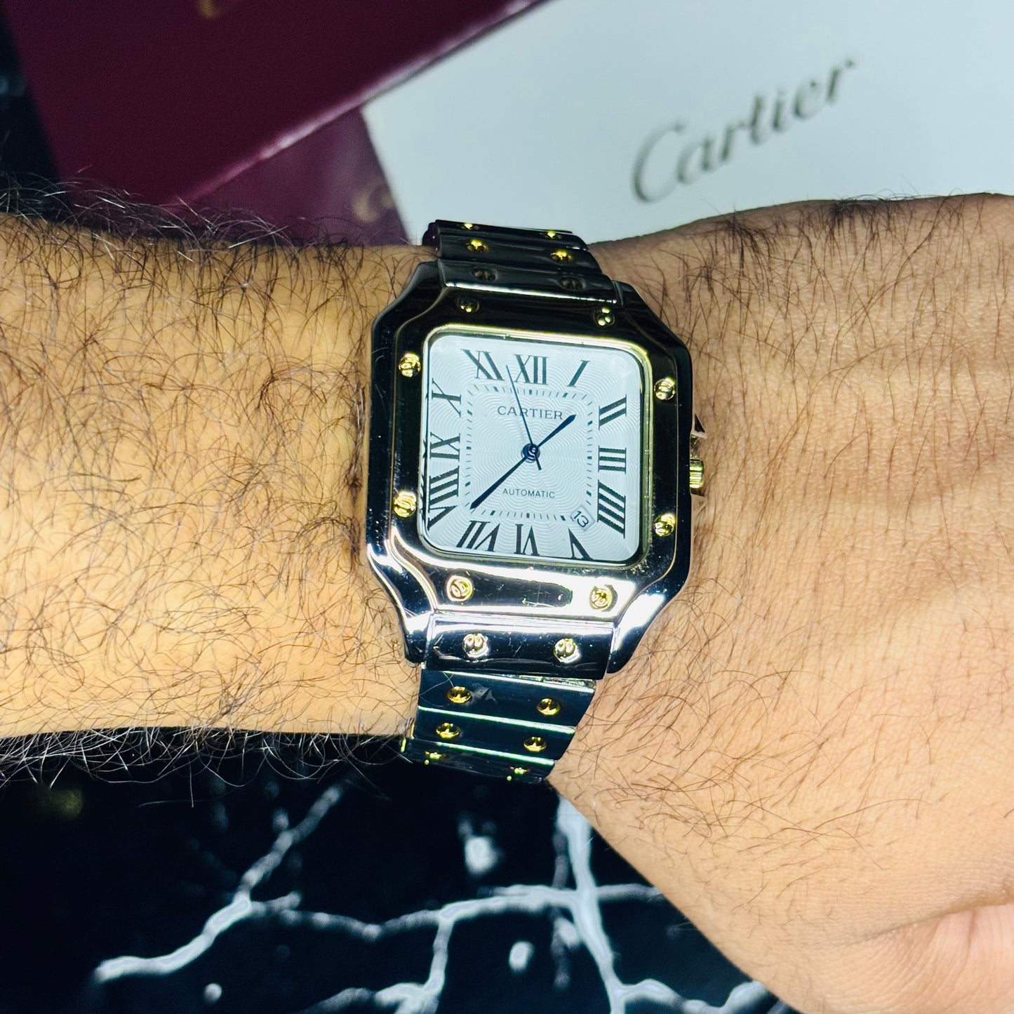 Luxury 2 Tone Quartz Date Watch