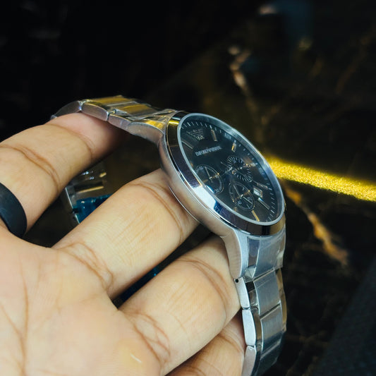 Armani Chronograph Date Silver Watch