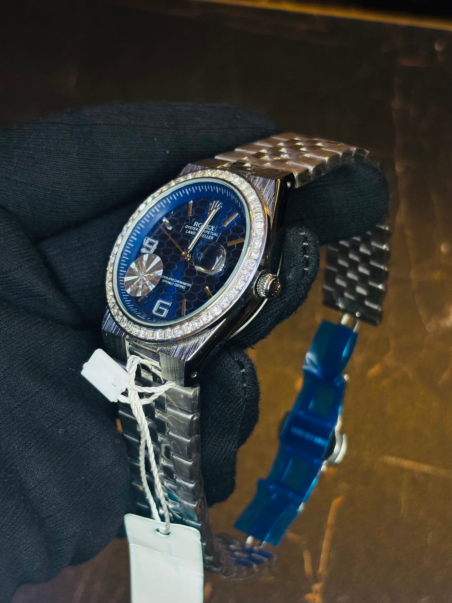 Blue Luxury Datejust Zircon Bezel Latest Jubilee Chain Watch