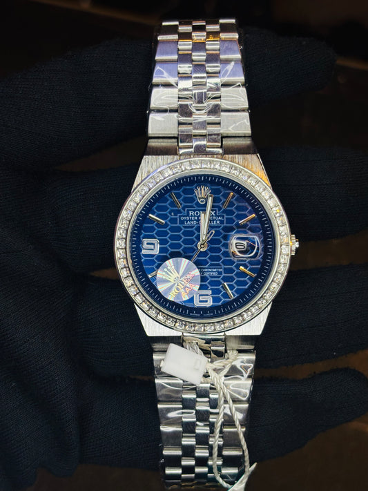 Blue Luxury Datejust Zircon Bezel Latest Jubilee Chain Watch